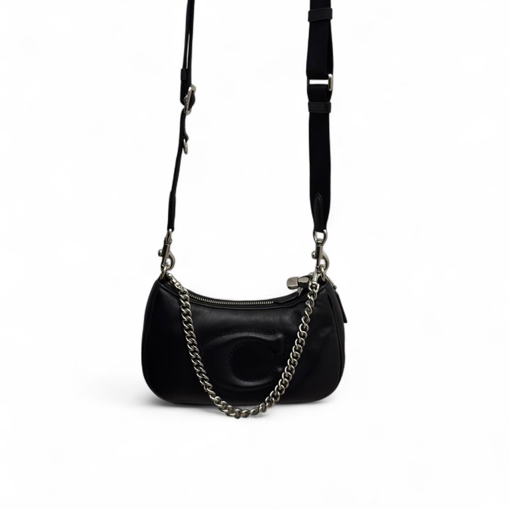 Elegant Black Coach Chain Shoulder Bag